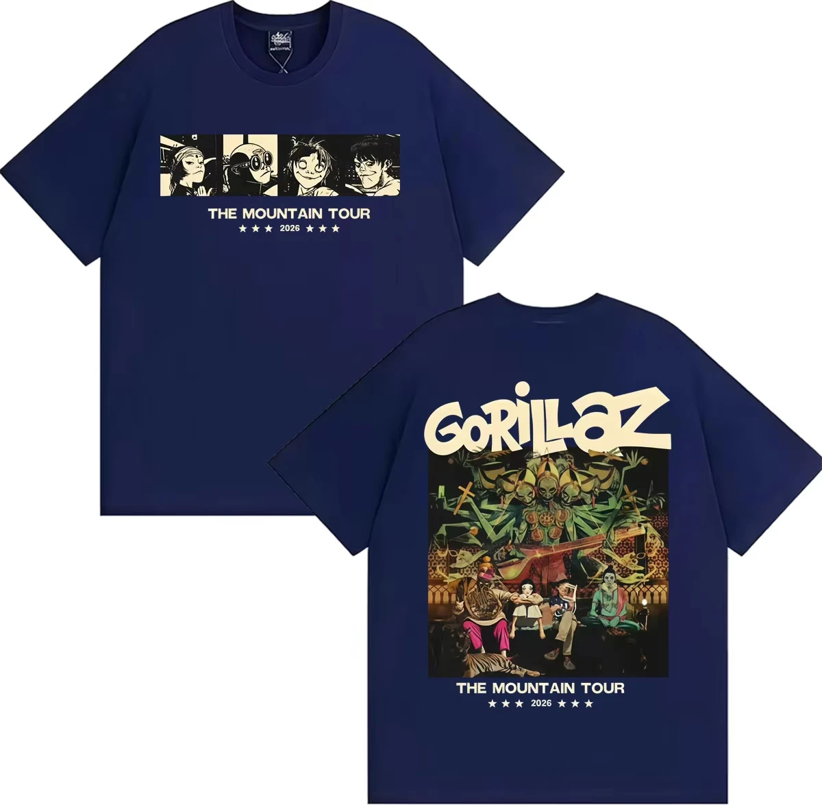 Gorillaz Band The Mountain Tour Graphic 2026 T-Shirt, 100 % Baumwolle, Unisex-T-Shirt für Herren und Damen, Y2k, beliebtes, lässiges Fan-T-Shirt mit O-Ausschnitt – Detail 8