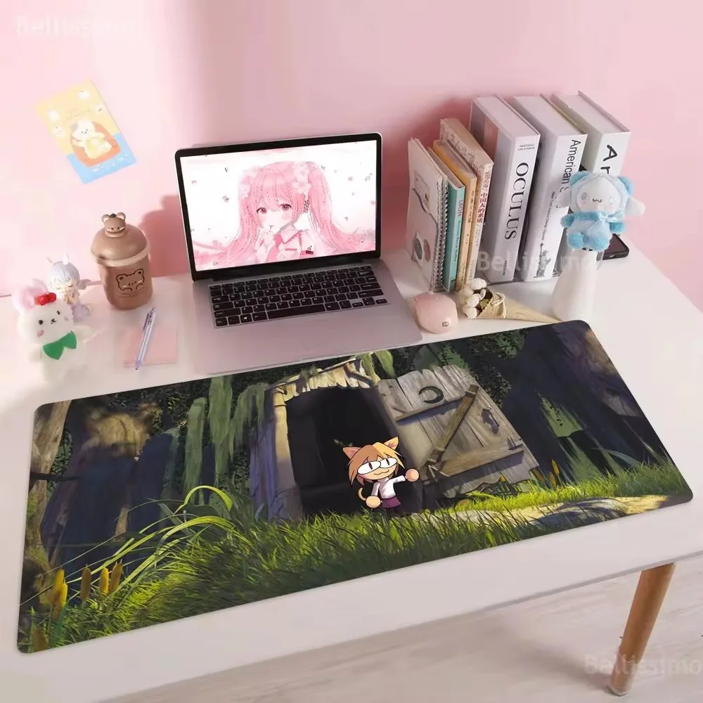 Neco-arc Anti-slip Rubber Mouse Pad Anime  Accessories Rubber Keyboard Office Tables Computer Desk Mat Carpet Gamer Cabinet