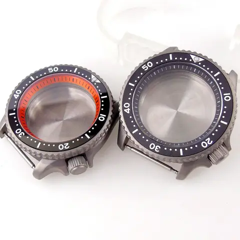 Ny 41 mm SKX titanklocka för NH34 NH35 NH36 NH37 NH70 NH72 3.8 Crown Orange Chapter Ring 120 Click Bezel Safir 10 best sales titan nh35 - №8