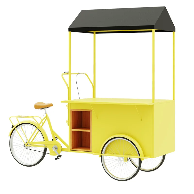 Factory Direct 2026 Outdoor Mobile Vending Truck Mobile Stall Tricycle Internet celebrity upside down donkey food truck Food