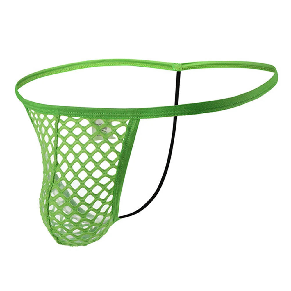 

Hot Nights Men G-Strings Fishnet Underpants Breathable Fabric Comfortable Design Mesh Material See-through Style