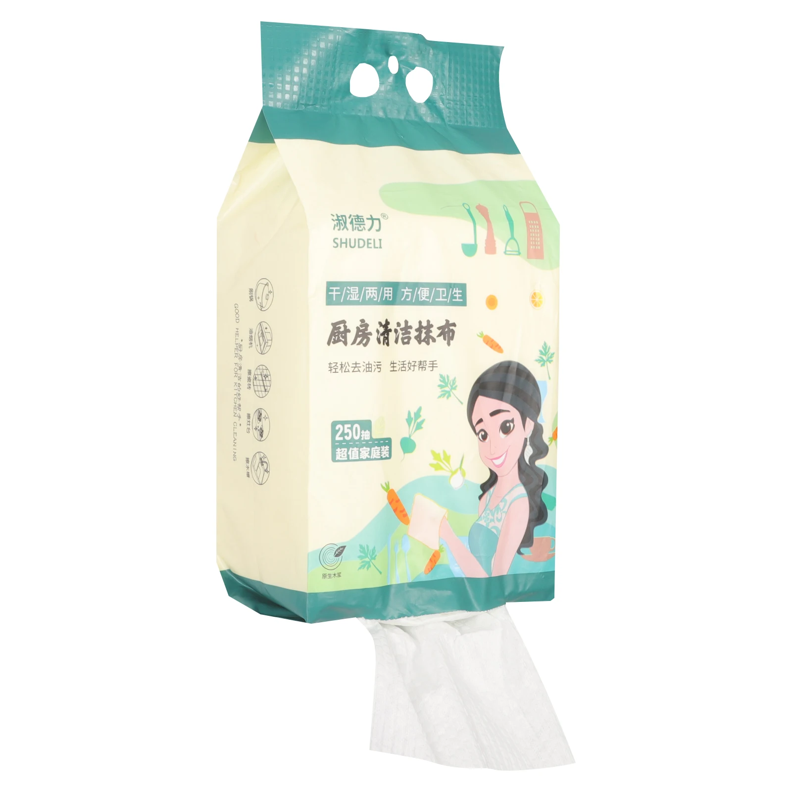 

1PCS Hanging Thick Disposable Dish Rag Kitchen Dish Cloths Scouring Pad Wiping Towels Household