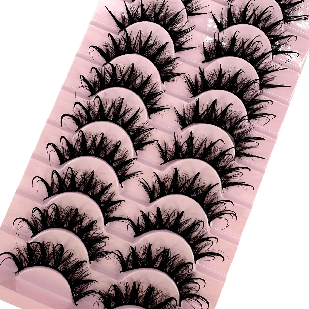 Cils artificiels en fourrure de vison, fissuraminants, Py, Fourrure, Fée, Chat, Look, Allongé, Spiky Vileyelashes, Nouveau, 2006, Fée, 10 Paires