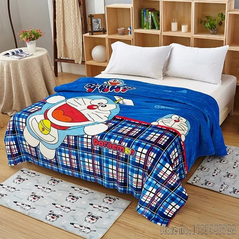 New Blue D-Doraemon Flannel Soft Baby Blanket Throw on Bed/Plane Air Conditioning Blankets for Kids Children Boys Bedspread