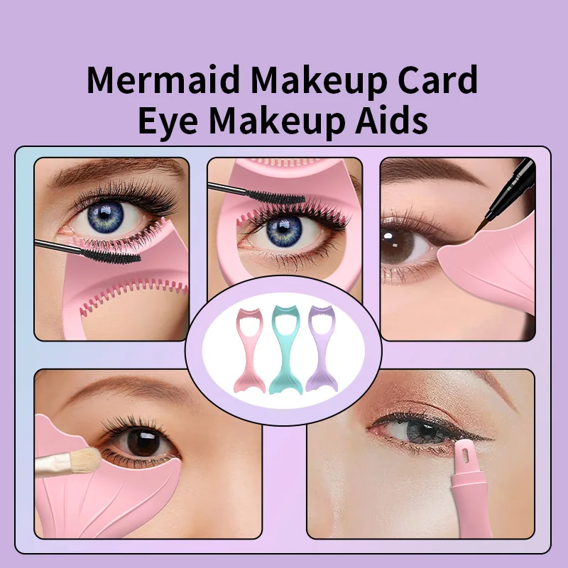 มัลติฟังก์ชั่นซิลิโคนอายไลเนอร์Stencil Winged Tip Eyeliner Aidอายแชโดว์แม่พิมพ์Eyelash Guideแม่แบบLazy Quickแต่งหน้าเครื่องมือ