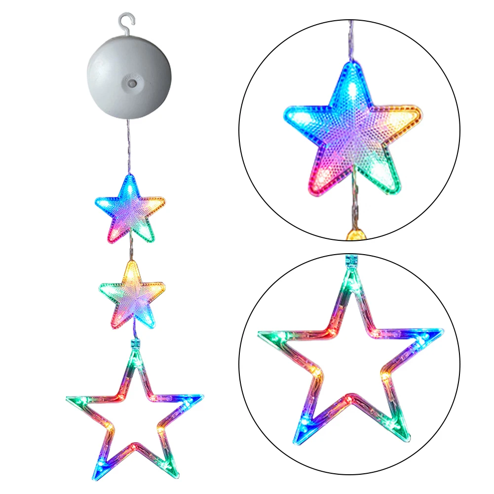 3 عبوات من زينة عيد الميلاد المعلقة مع كوب شفط لعيد الميلاد LED مصباح مصاصة متعدد الألوان لديكور مدفأة شجرة عيد الميلاد