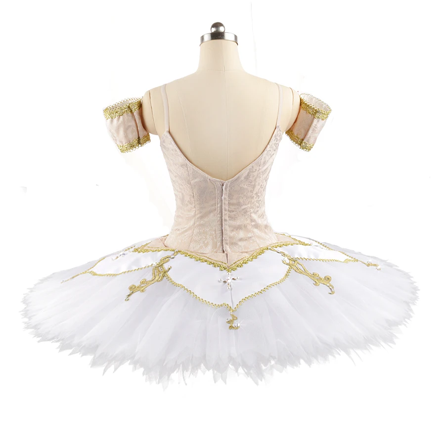 Adult Professional Ballet Tutu Nutcracker Competition Ballet Stage Dance Sleeping Beauty Costumes beige white 0155