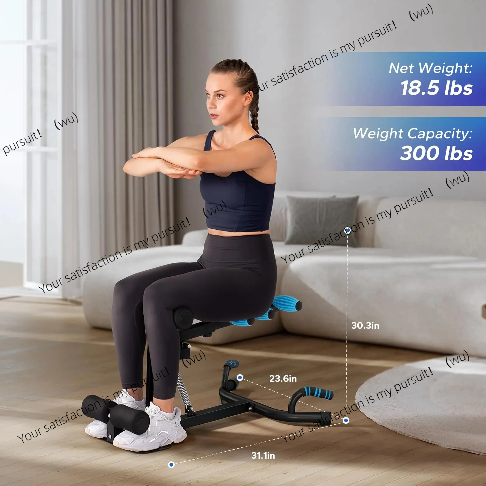 ZOCI-Deep Squat Machine Adjustable Glutes Trainer Machine Core Leg Push Up Workout Machine Multifunctional Buttocks