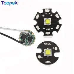 2 Sets Original XML2 LED 3000k 4500k 6500k 10W LED Emitter Chip 16mm/20mm PCB +DC3.7V 2.5A LED Driver For 2 Flashlight Parts