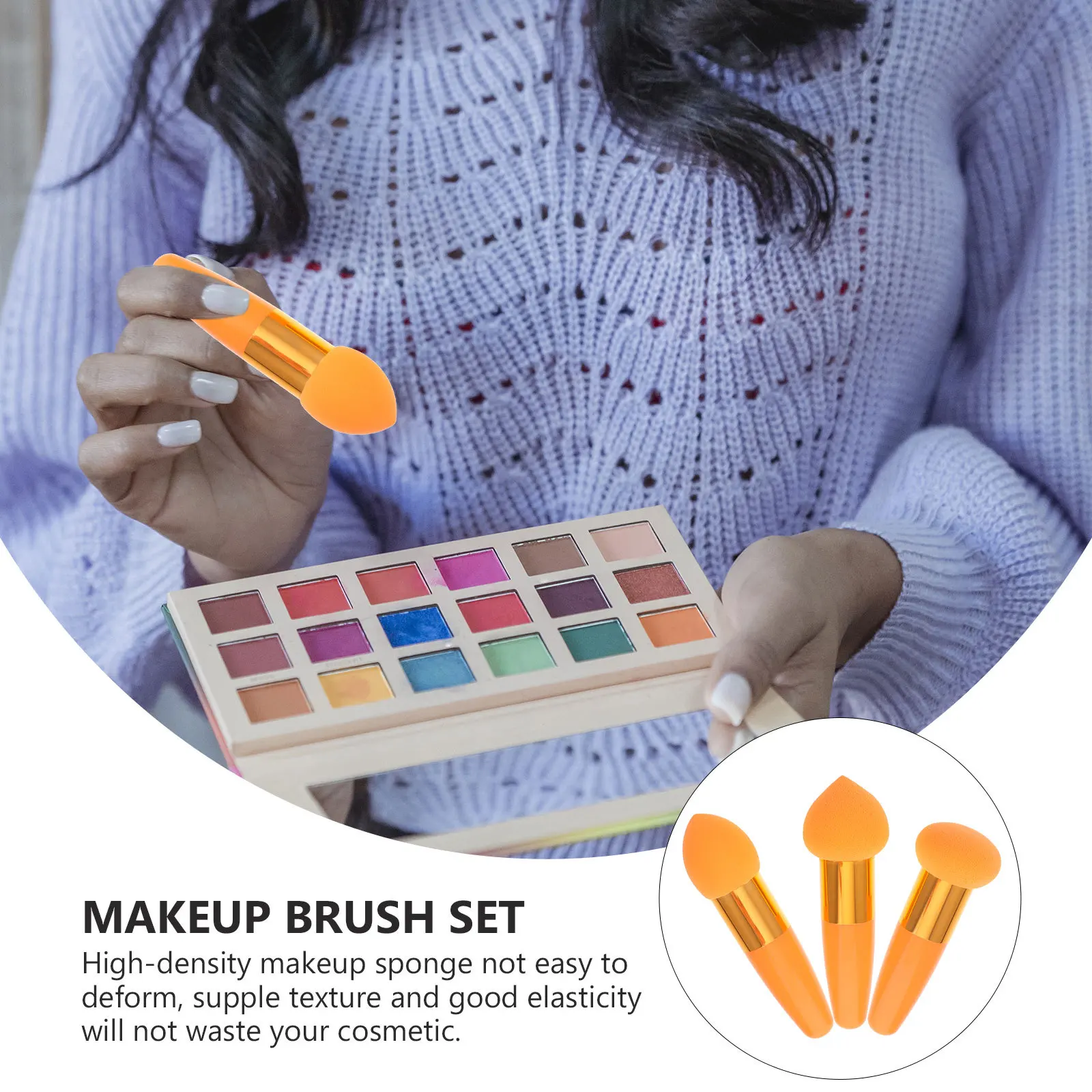 3 قطعة مجموعة فرشاة ماكياج الإسفنج قسط اللاتكس الوجه نفخة قضيب عالية الكثافة مرونة لا تشوه أداة التجميل