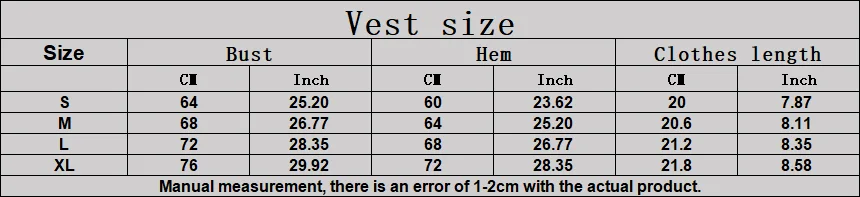 Size chart and fit details