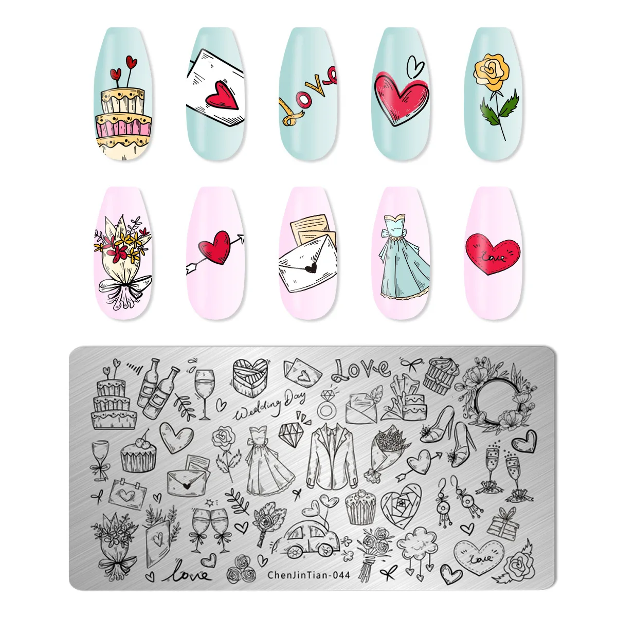 Love DIY Nail Stamping Plates Flower Stamping Nail Art Manicure Template Stamp Nail Tools