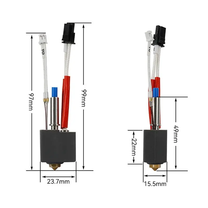 A23F-24V 60W Hotend Kit Thermistor Heater Throat For Kingroon KP3S V1 Extruder Hot End Kit 0.4Mm Brass Nozzle view 6