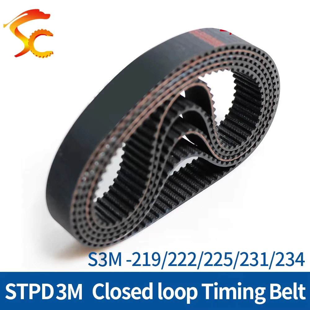 ONEFIRE closed loop rubber timing belt S3M-219/222/225/228/231/234mm Width 6/10/15mm Pitch 3mm