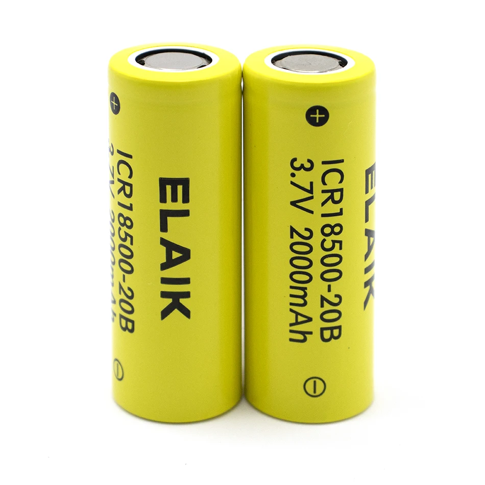 1-5pcs ICR18500 3.7V 2000mAh Rechargeable Lithium Battery with High Quality and Reliable Cell Performance 20B -Flat head