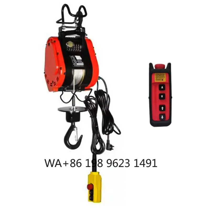 100kg 200kg 500kg Electric Wire Rope Hoist Crane Remote Trolley Light Duty Construction Lifting Equipment