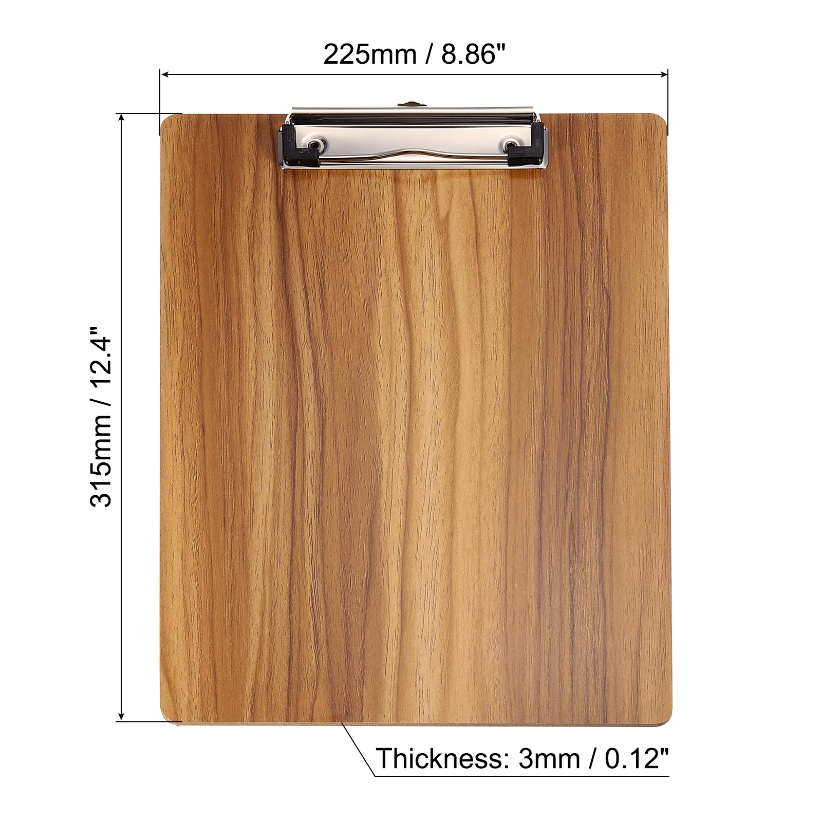 Clipboards Hardboard with Low Profile Clip 8.9x12.4Inch A4 Letter Size Wooden Clipboard for Office Supplies Cherry Wood Texture