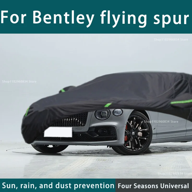 

For Bentley Flying spur Full Car Covers Outdoor Uv Sun Protection Dust Rain Snow Protective Anti-hail Car Cover Auto Black Cover