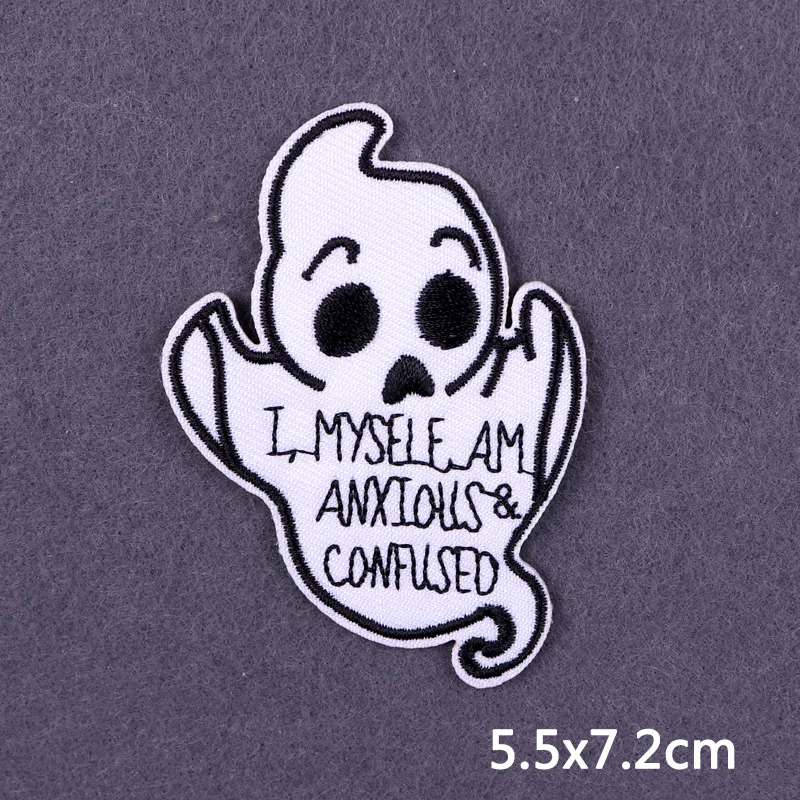 Flamme Schädel Patch Kleidung Punk Bestickt Patches Für Kleidung Eisen Auf Patch Auf Kleidung Thermoadhesive Patches Jacke Abzeichen DIY – Detail 37