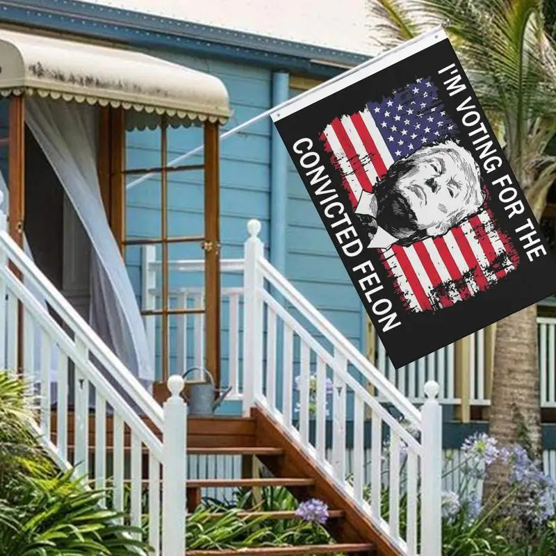 2024 Trump Garden Flag 3X5 Ft I'M Voting for The Convicted Felons Flag Decorative Trump Banner Sign for Indoor Outdoor Club