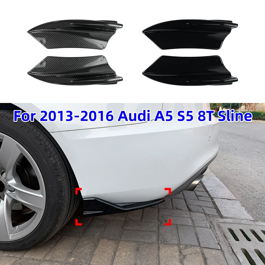 

Rear Bumper Diffuser Side Spoiler Corner Cover Splitter Lip Protector Guard For 2013-2016 Audi A5 S5 8T Sline 4 Door Sportback