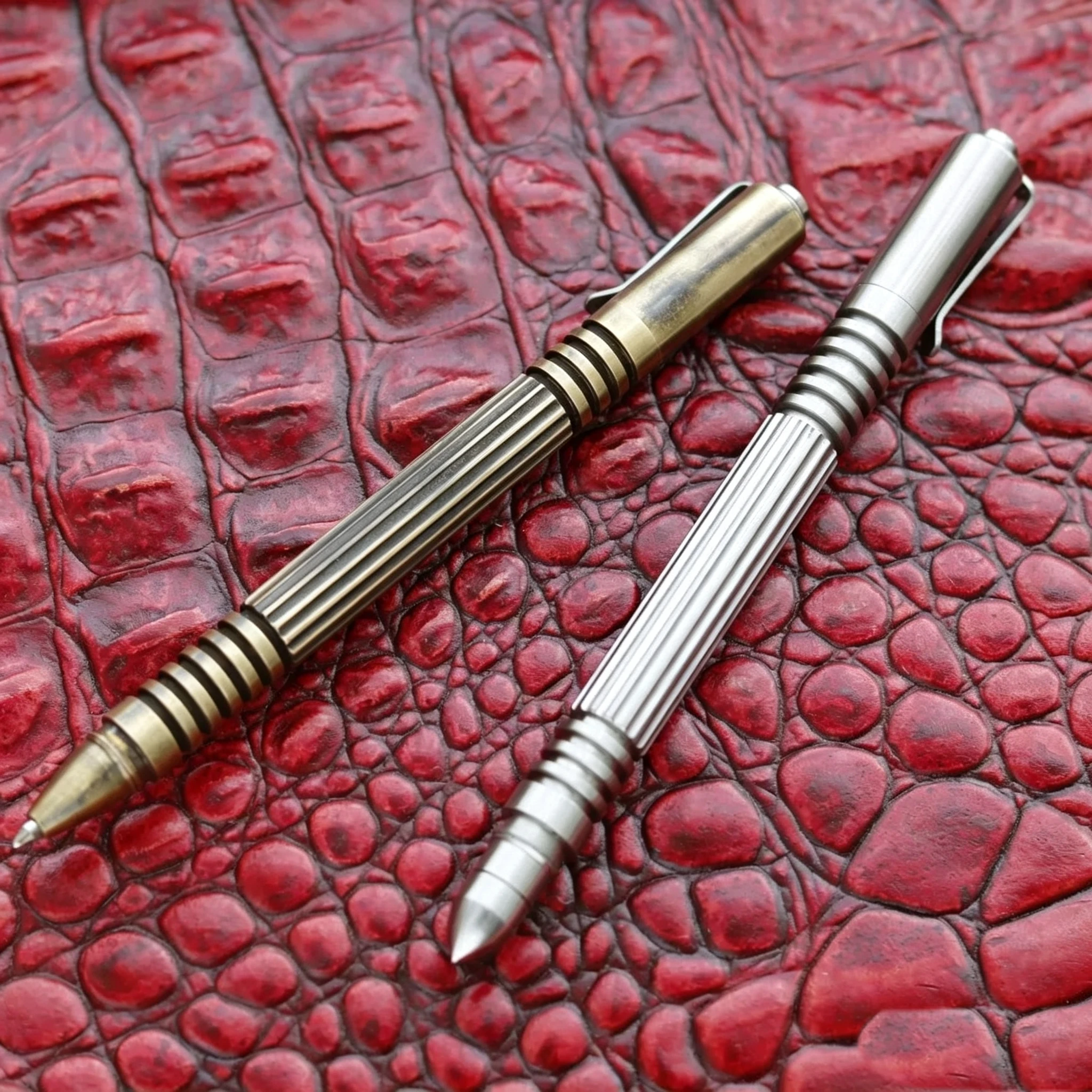 1 Piece Brass stainless steel EDC Writting Pen Multi-functional Portable Outdoor EDC , Compatible with G2 Refill