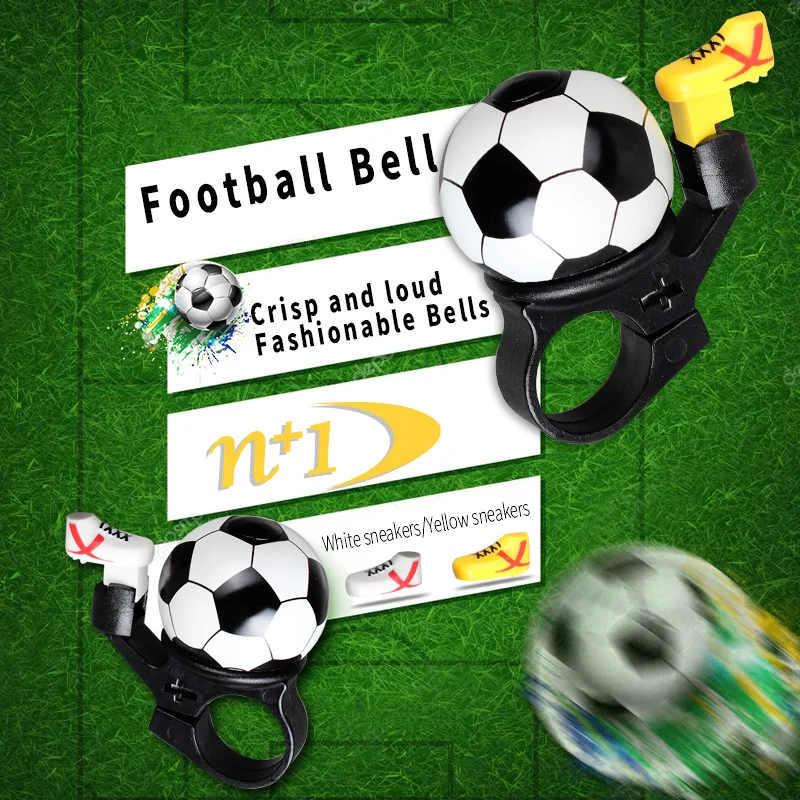 N+1 Bike Football Bell Aluminum Loud durable Ringtones Cartoon Bell Ring  Perfect For Urban Cycling Gear Bike Accessories  B436