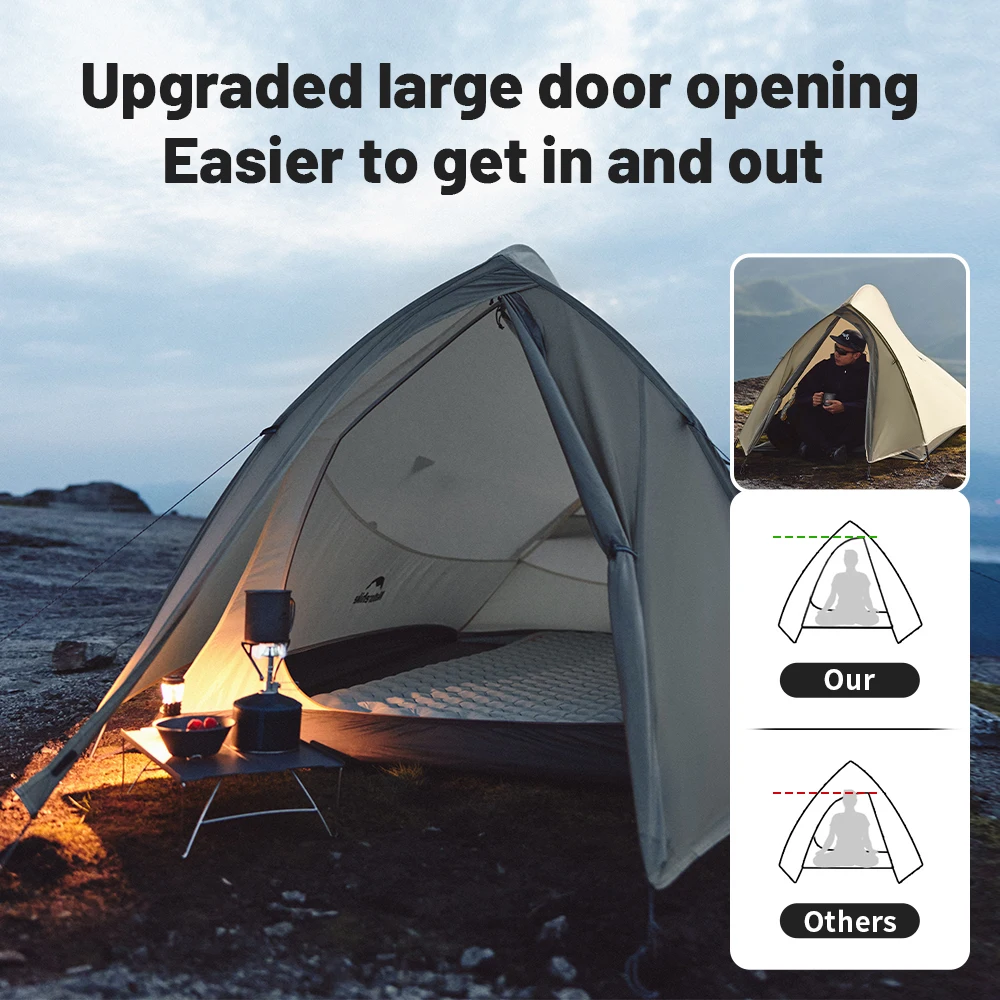 Naturehike Cloud Up Pro 2-Person Tent Outdoor Camping Tent Ultralight Waterproof Tent Free Standing Hiking Backpacking Tent