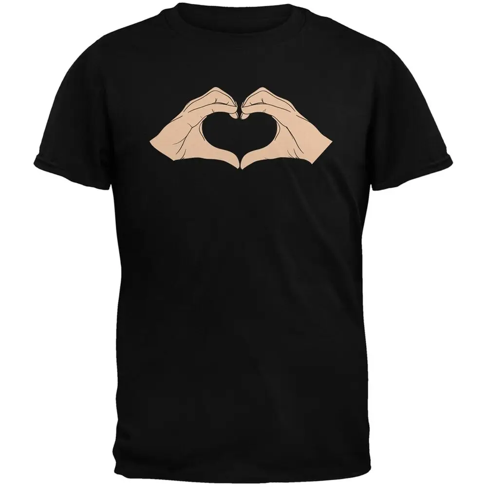 

Heart Hands Black Adult High Quality 100%Cotton Short Sleeve