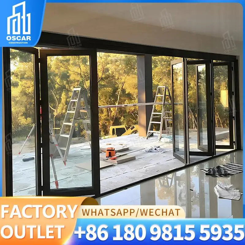 

Customizable High Functioning Double Folding Doors Ideal for Commercial Spaces in Europe Factory Made Bifold Door