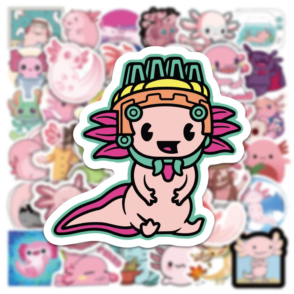 Pegatinas axolotl dibujos animados infantiles – Multiposición - imagen 4