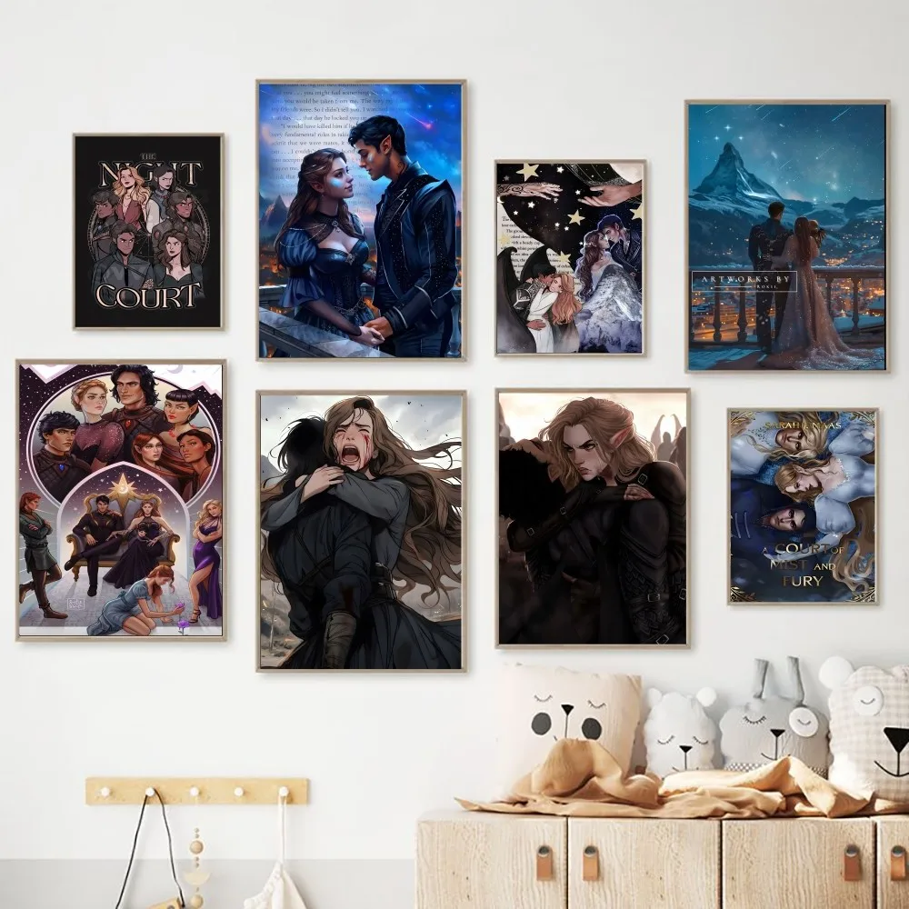 Acotar A Court of Mist and Fury Poster No Framed Kraft Club Bar Paper Vintage Poster Wall Art Painting Bedroom Study Stickers