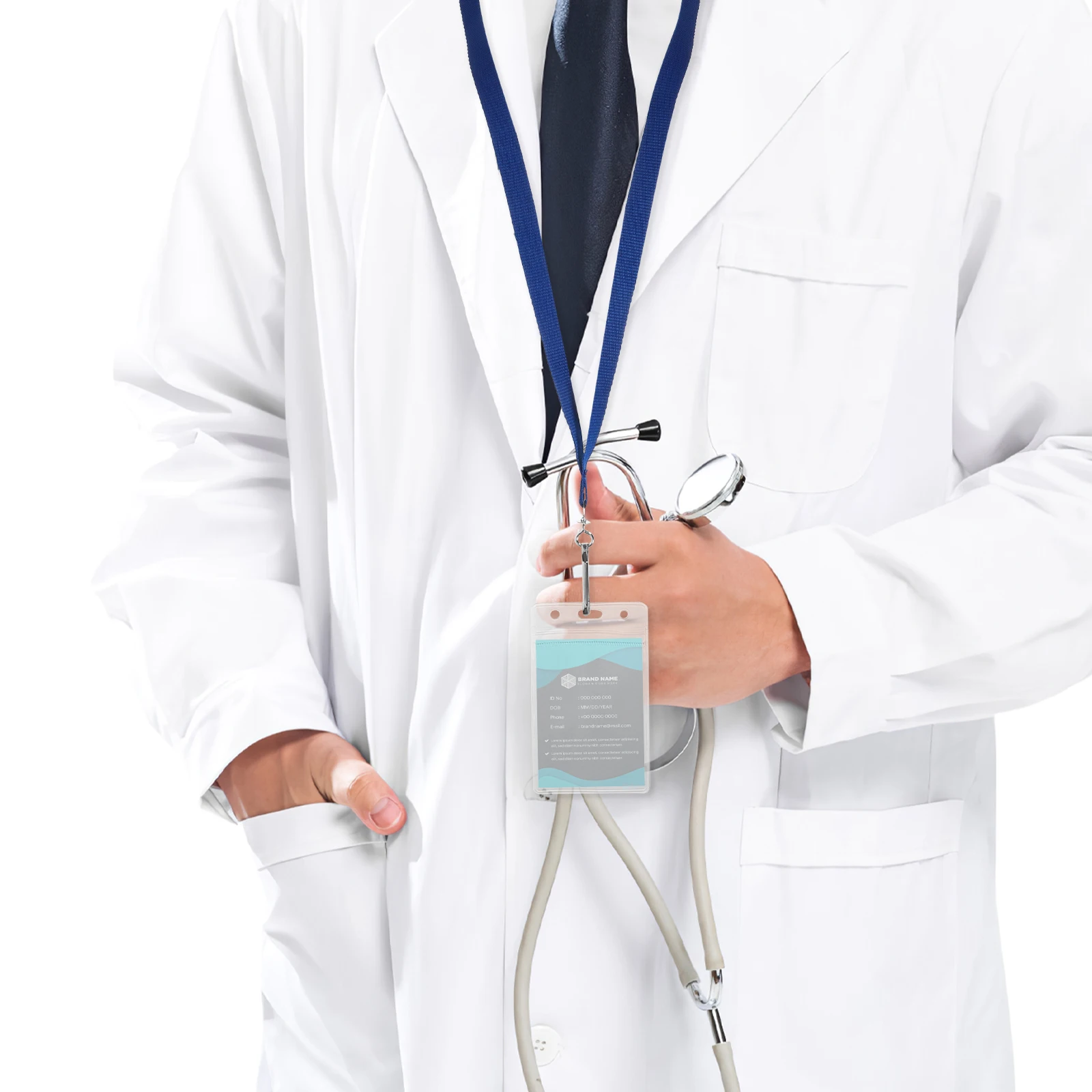 

6 Pcs Waterproof ID Card Clip Holder with Lanyard Badge Holders Sleeve Covers Air Lanyards