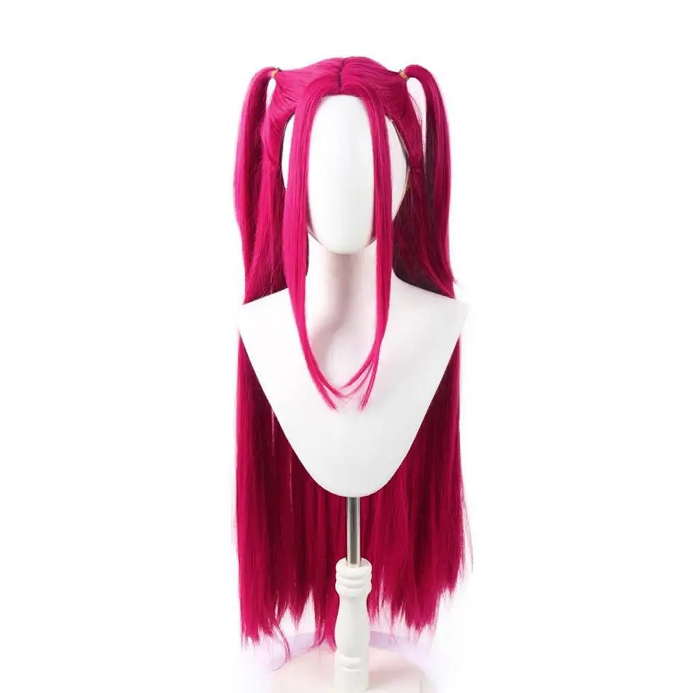 Pelucas de Cosplay para niños, pelucas de personajes de cazadores de demonios, pelo trenzado morado de 60cm de largo, accesorios de disfraz de película de Anime ﻿