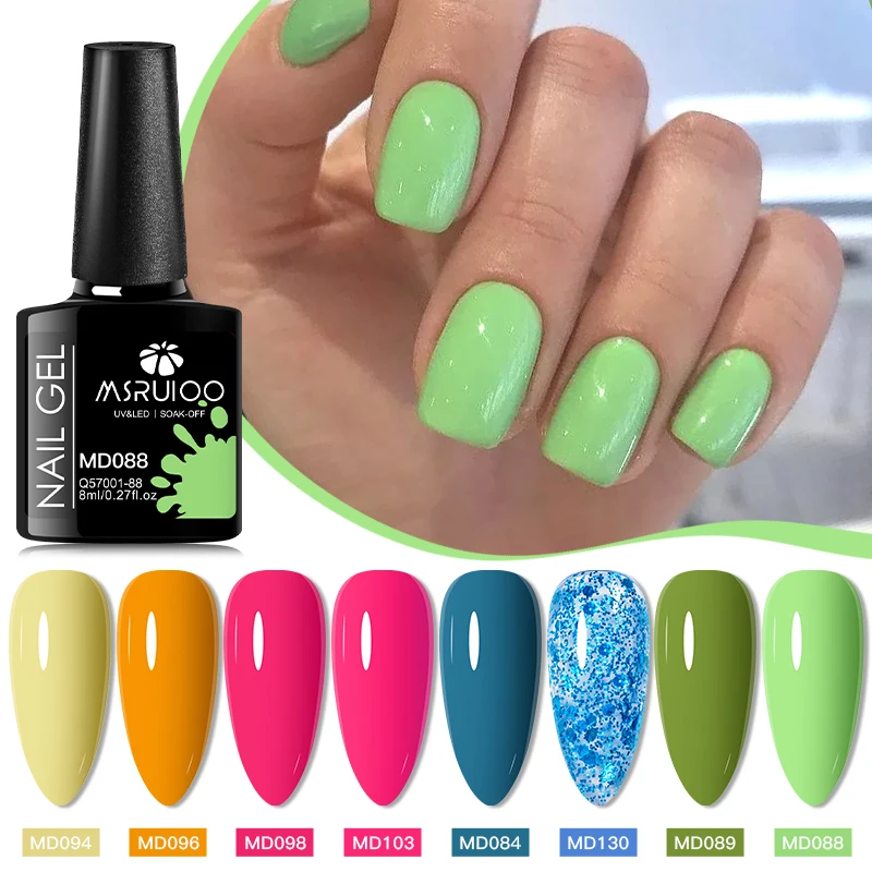 MSRUIOO-Juego de esmaltes de uñas en Gel, serie roja, 8ml, vino tinto verdadero, Color rojo cereza, Kit de barniz en Gel para decoración de uñas, 8 Uds.