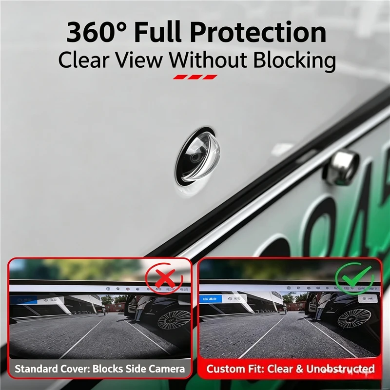 1 Pair Universal Car Camera Lens Protector Cover For 360° Panoramic Reverse Backup Rear View Camera Anti‑Scratch Automotive