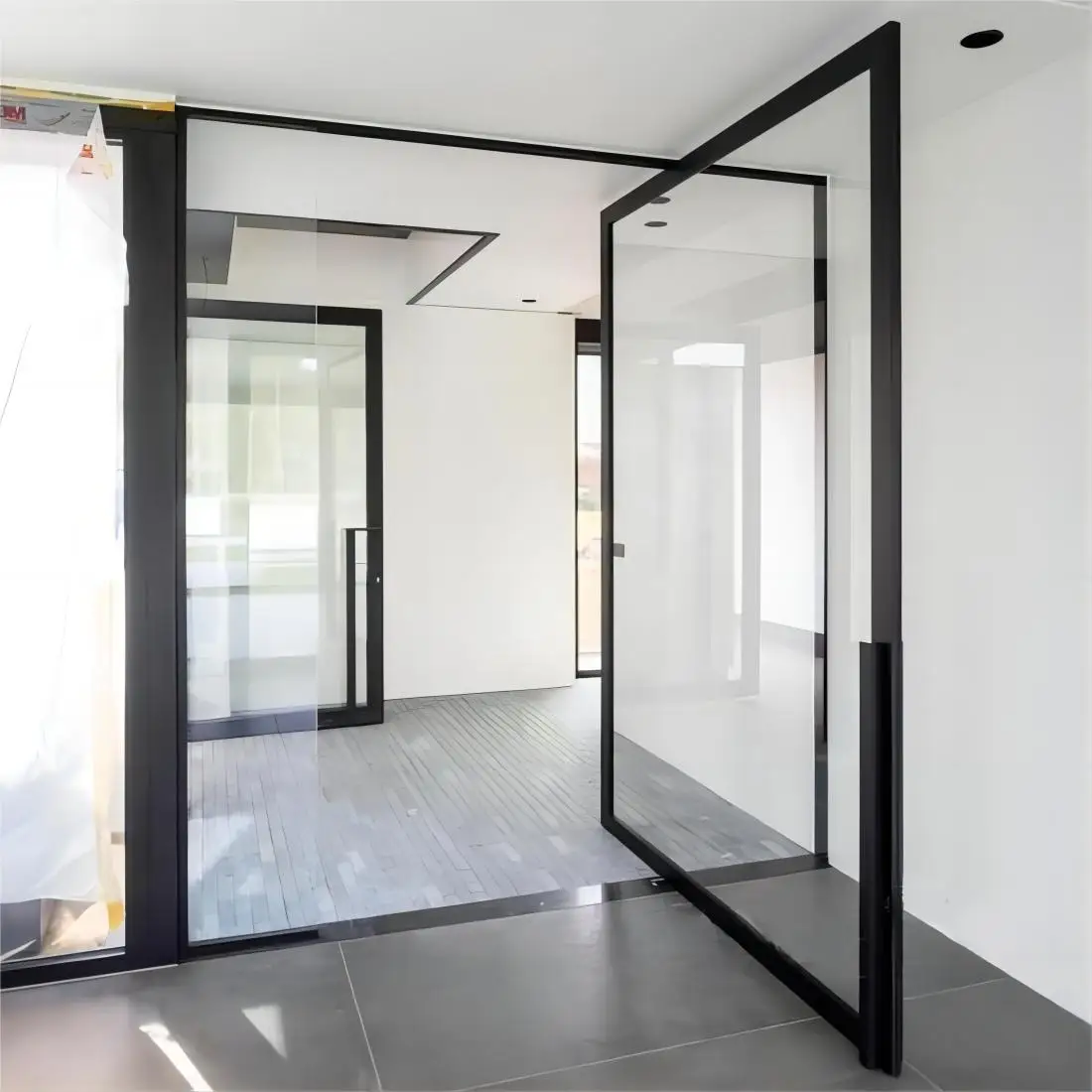 

Aluminum Frame Glass Door for House Office Villa Entry Pivot Door Revolving Tempered Glass Interior Main Doors