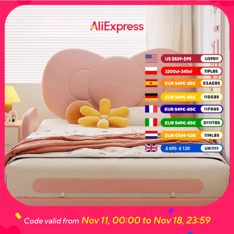 

Princess Soft Girls Bed Kids Modern Design Space Saving Children Beds Single Loft Camas De Dormitorio Furniture For Bedroom