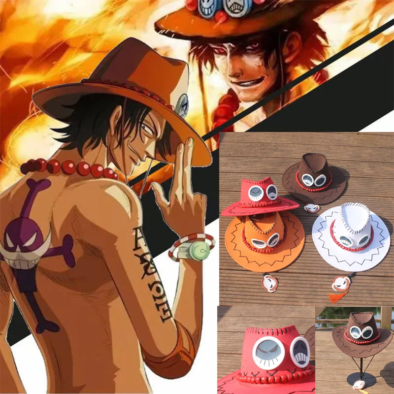 

Animation One Piece Portgas·D·Ace Peripheral Role-playing Cowboy Hats for Men and Women, Children Pirate Hats, Adult Beach Hats