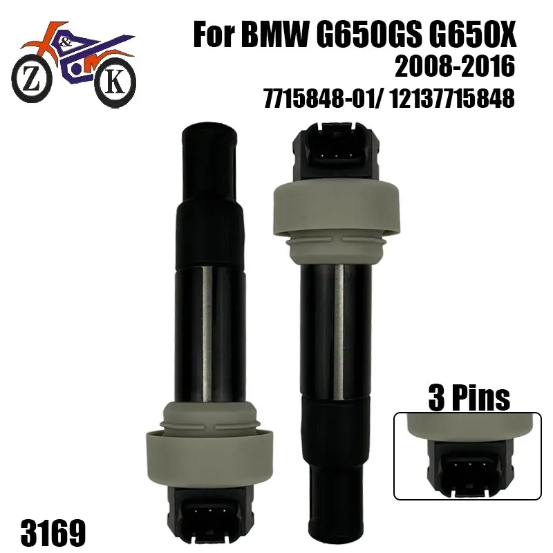 1/2/4 PCS Motorcycle Ignition Coil For BMW G650 G650GS Sertao G650 Xcountry 2008-2016 Replacement 7715848-01 12137715848