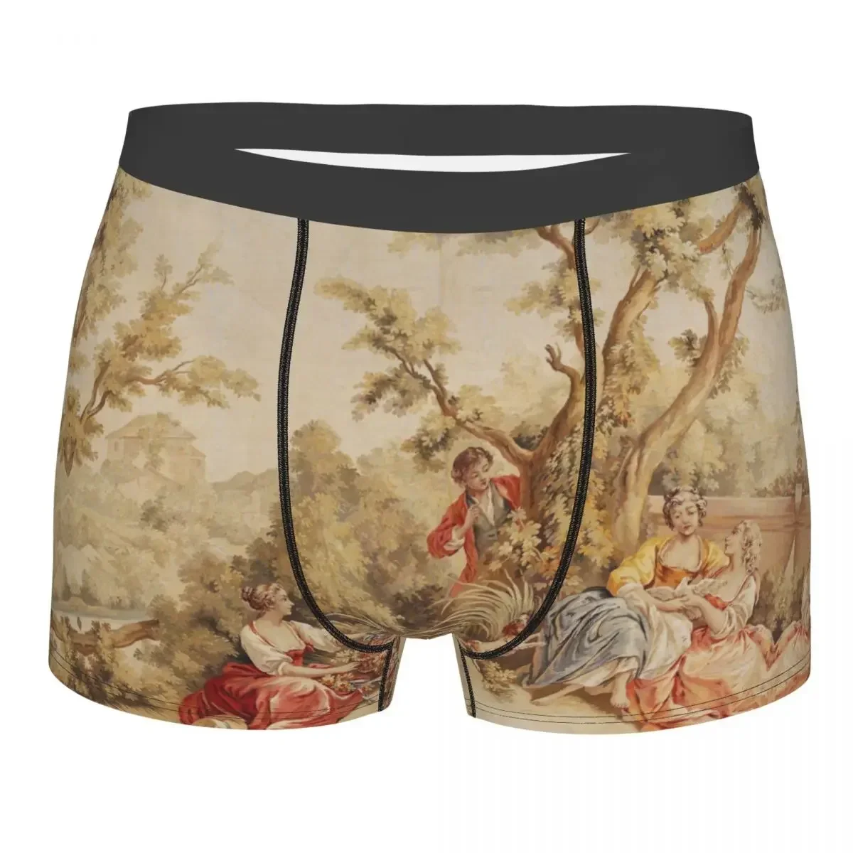 Boxer pour Homme, Sous-Vêtement Imprimé Aubusson Antique, Vintage, France, Siècle, Grandes Tailles Disponibles