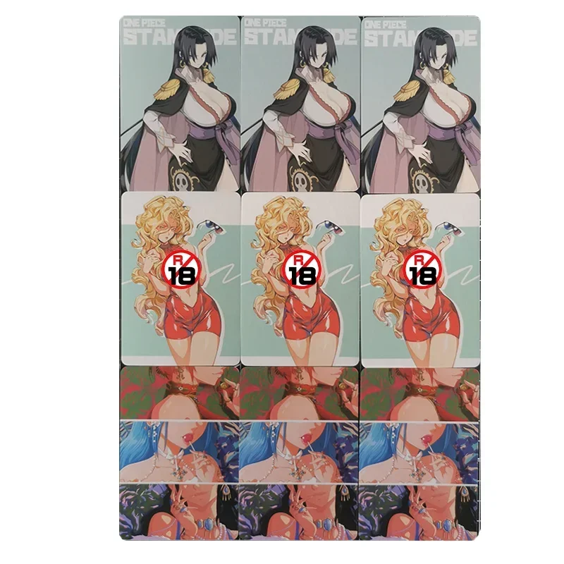 En Stock, 9 unidades/juego de tarjetas sexis de Chica de Anime de una pieza, Nico Robin Nefertari Vivi Nami Boa Hancock, tarjetas de juego de colección, regalo de cumpleaños