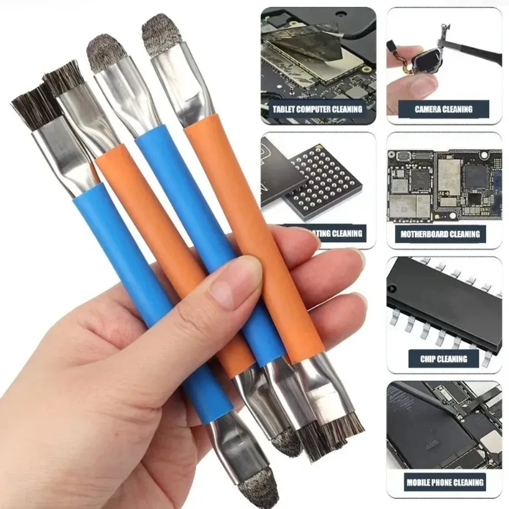 Motherboard Safe Brush Anti-Static Double Headed Brush Mobile Phone Circuit Board Repair Tools Multipurpose PCB Cleaning Brushed