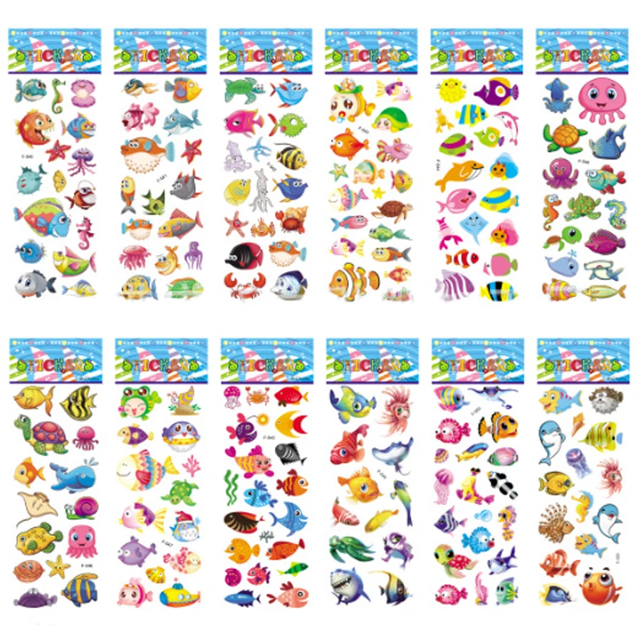 5 Blatt Kinderaufkleber, bauschige Aufkleber für Kinder, Geburtstag, Weihnachten, Neujahr, Geschenk für Mädchen, Jungen, Scrapbooking, Cartoon-Aufkleber – Detail 7