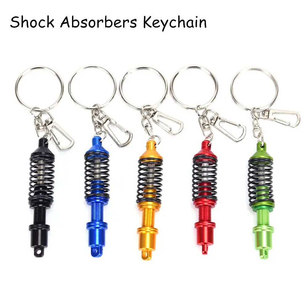 Cool Shock Absorber Alloy Keychain Keyring Key Ring Adjustable Coilover Spring