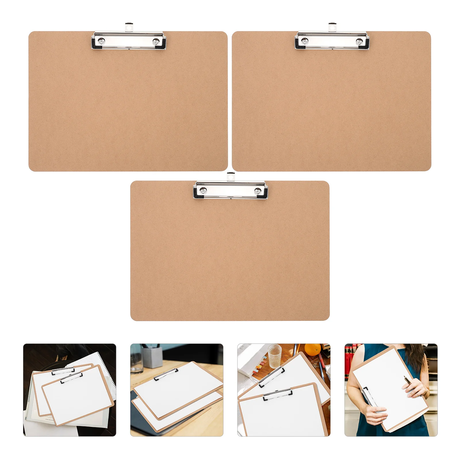 3Pcs Writing Clipboard Hard Design Clipboard Wood Clipboard Students Writing Clipboard clipboards