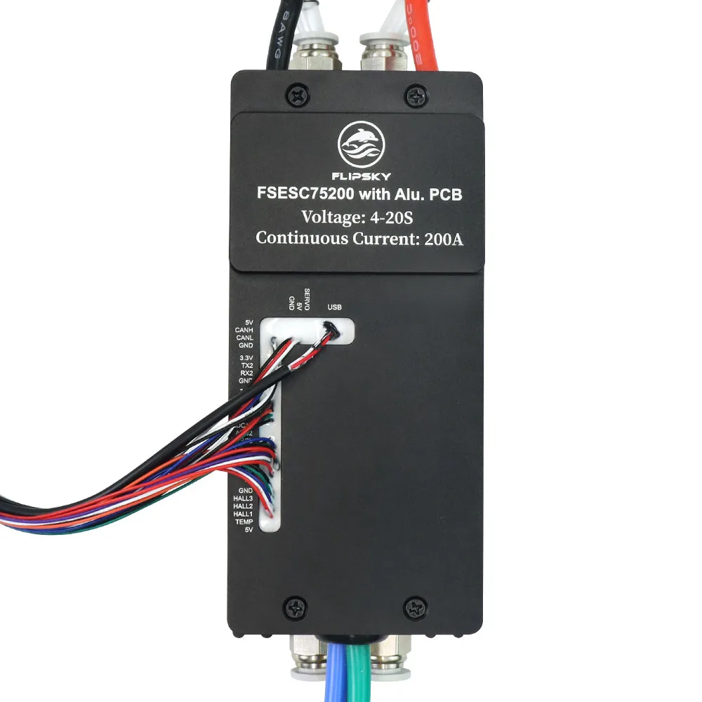 Flipsky 4~20S 50V/200A 75200 Aluminum Water-cooled ESC Max EPRM 150000 Electric Speed Controller for Surf Efoil Water Sports