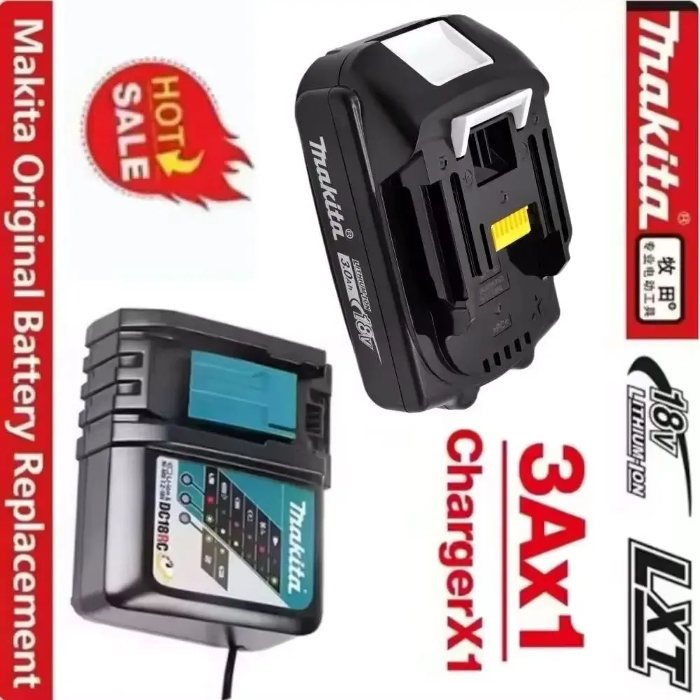 

100% New 18V 3Ah Makita Li-Ion Rechargeable Battery for 18v Drill Compatible with BL1830 BL1840 BL1850 BL1860B - Replacement Pow