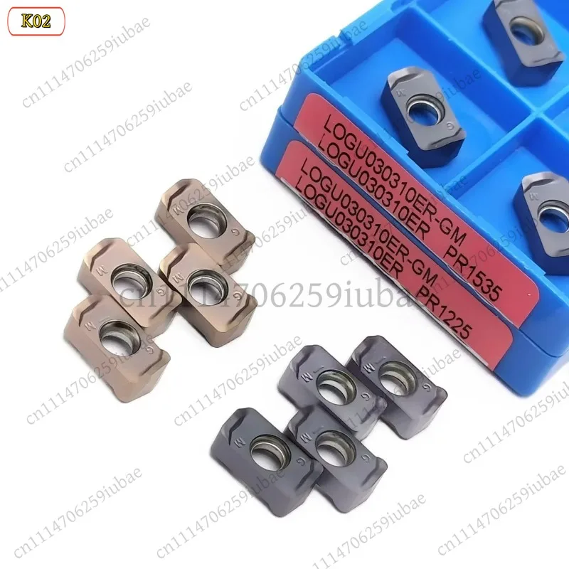 BK_10pcs LOGU030310ER GM PR1225 PR1535 High-quality Rapid Feed Carbide Milling Inserts Turning Tools for MFH03R Lathe