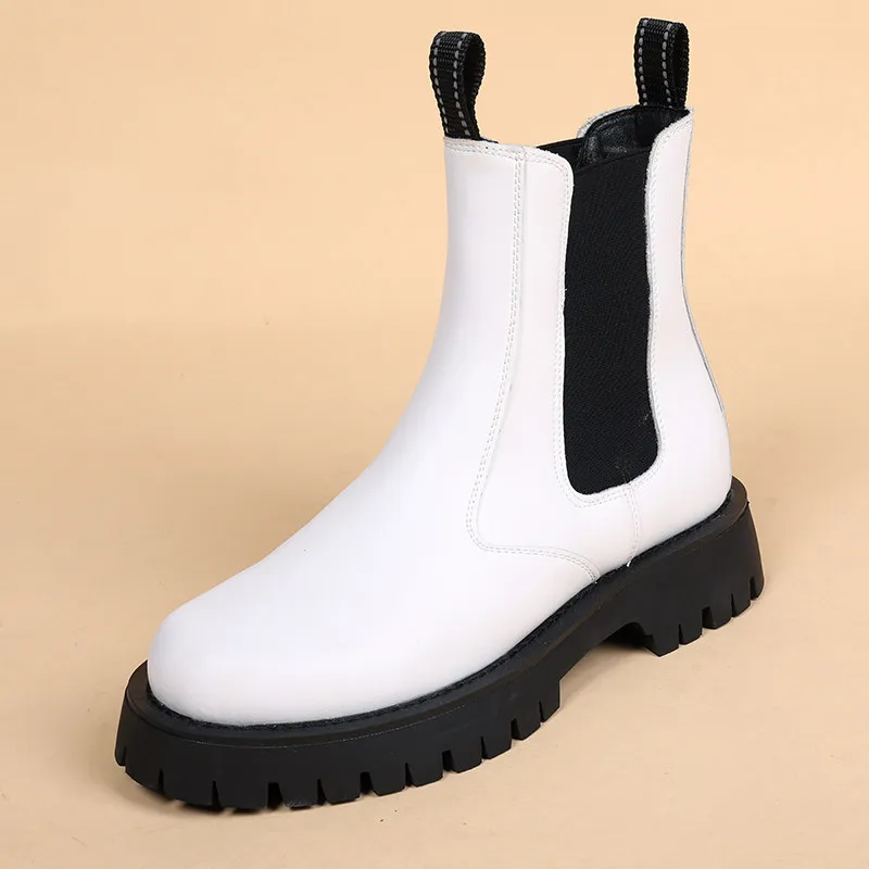 

England style men fashion party nightclub wear cowboy boots tide black white shoes high top platform boot handsome chelsea botas